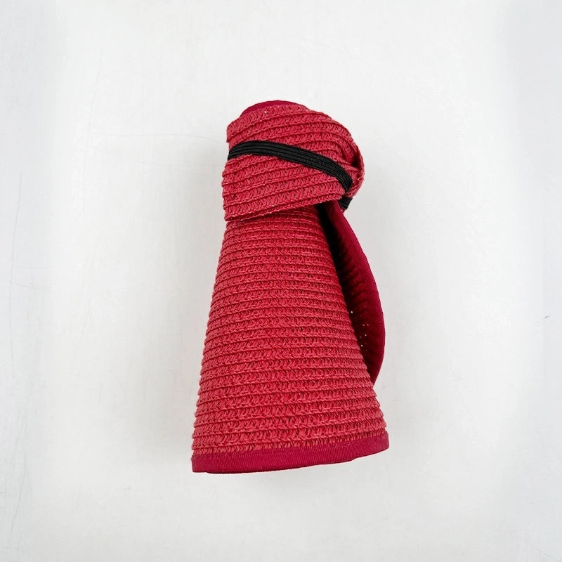 Women’s Vacation Solid Color Big Eaves Straw Hat