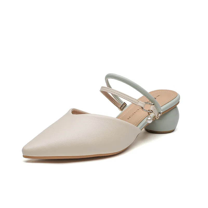 Uveng Uveng Half-Slippers Women Wear The 2025 New Summer Fairy Style Dress With The Bag Head Thick And Cold Slippers