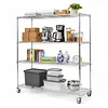[US Local Warehouse] 5 Tier Wire Storage Rack with Wheels Garage Shelving Each Layer Support 250KG Shelving Units 70.87x59.76x23.98in for Warehouse Hospital Commercial Space