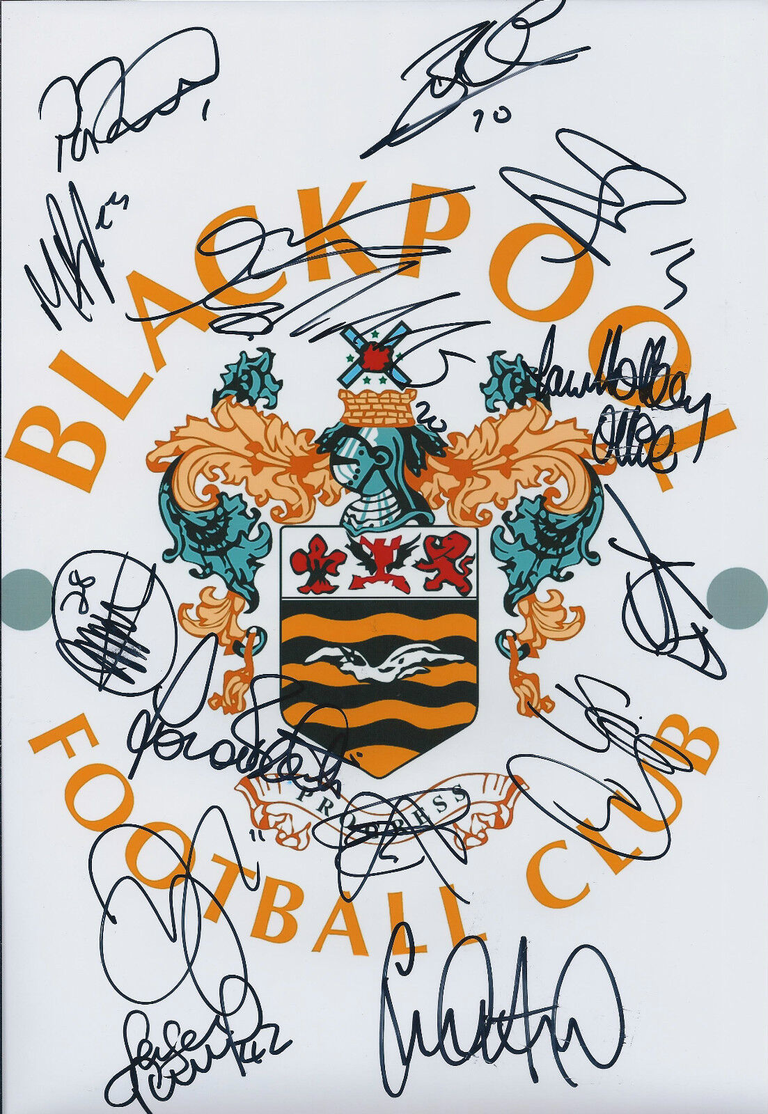 Blackpool Squad SIGNED Autograph 12x8 COA Photo Poster painting AFTAL Authentic Genuine