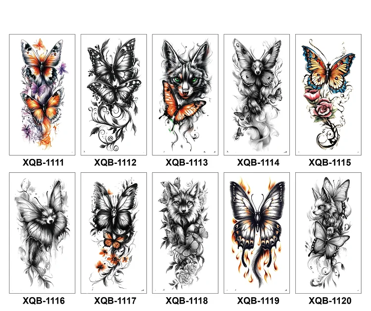 10 Sheets Art Waterproof Half Arm Temporary Tatto