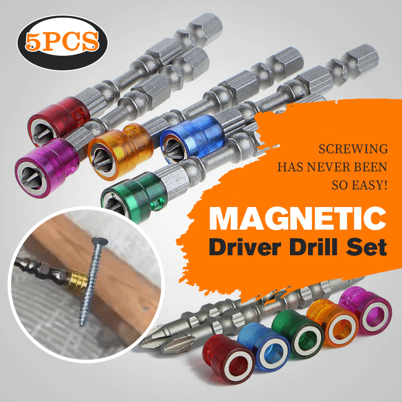 Multicolored magnetic coil screw electric drill cross bit