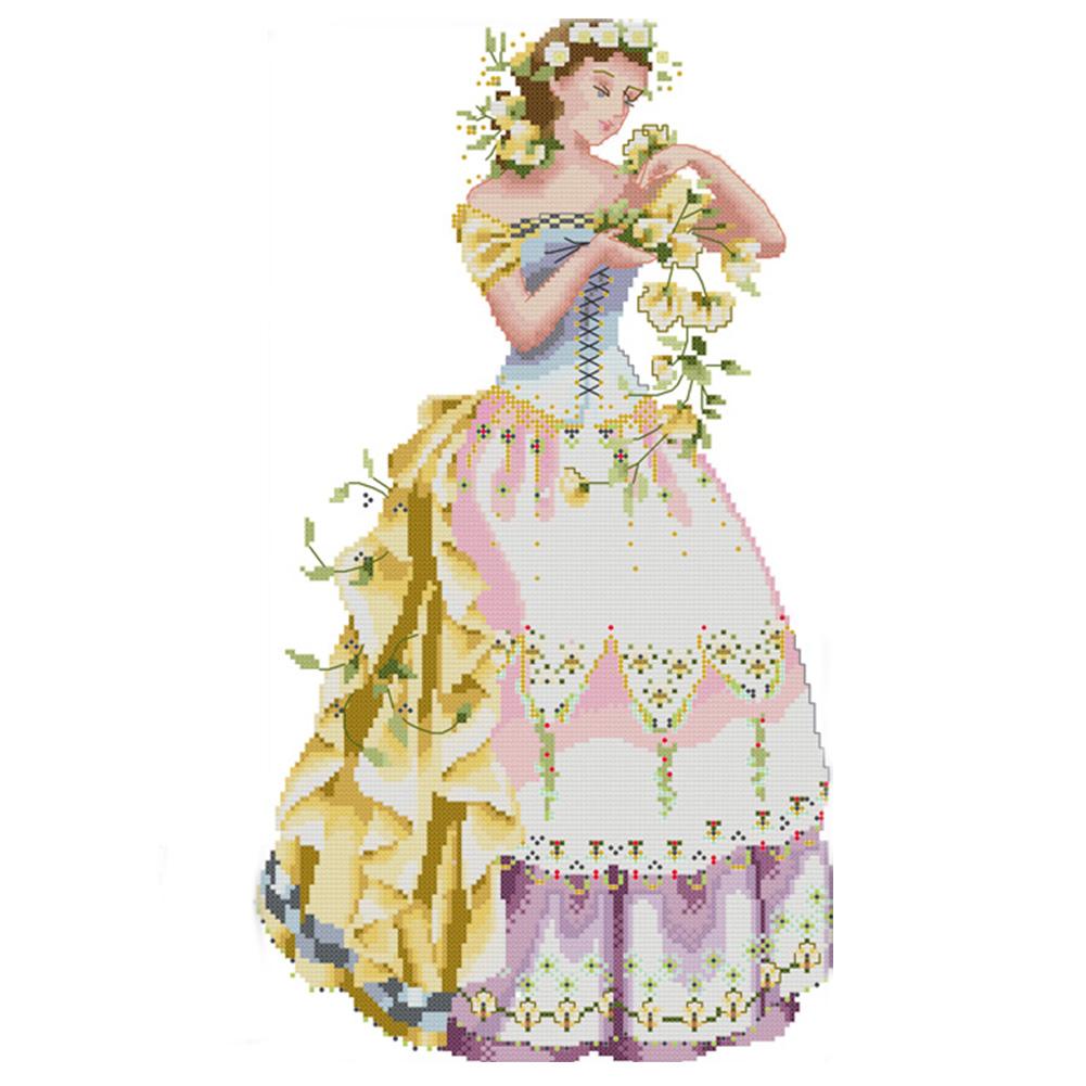 

Young Girl - 14CT Stamped Cross Stitch - 29*48cm, 501 Original