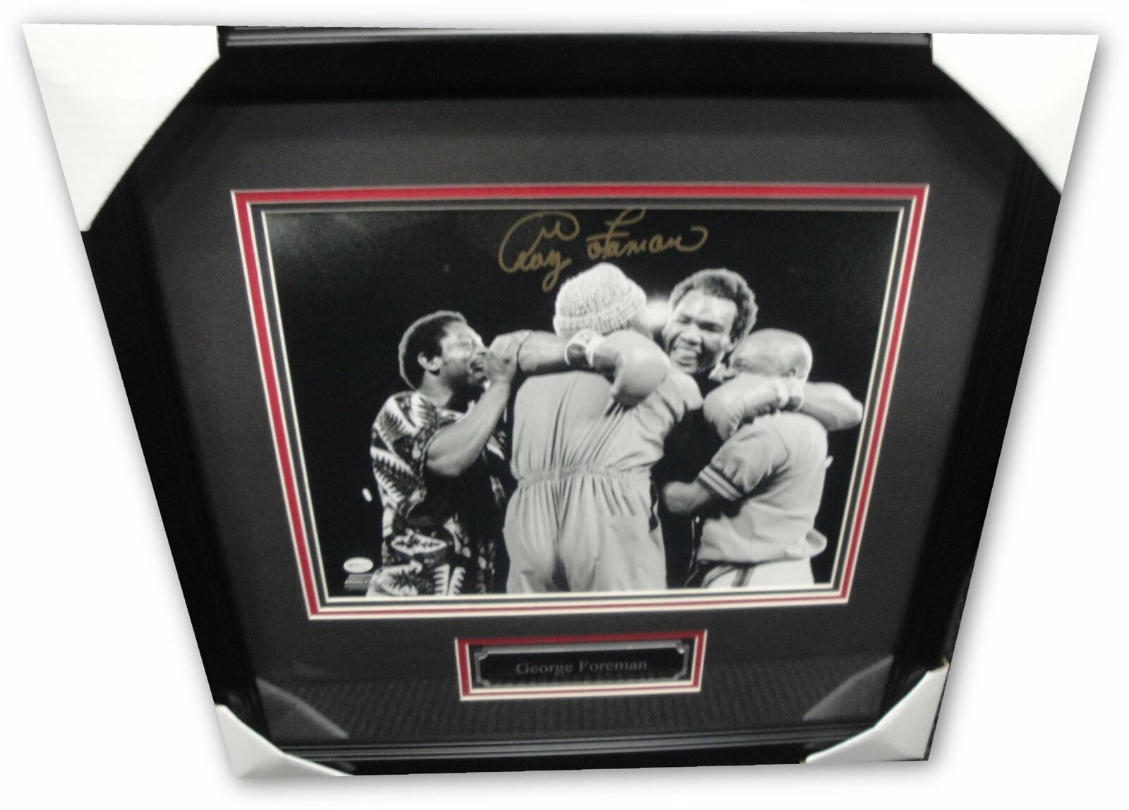 George Forman Hand Signed Autographed 11x14 Framed Photo Poster painting Boxing Celebration OA