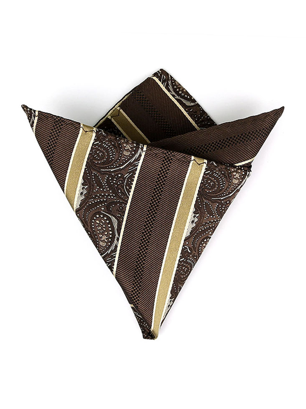 Silk Handkerchief Brown Men's Pocket Square REAL SILK LIFE