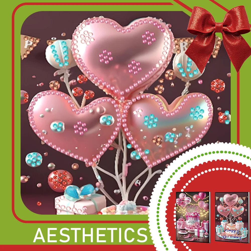 2pcs 50-Page A5 Birthday Cake Diamond Painting Notebook for Adults Holiday Gift