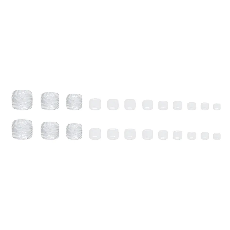 Churchf Churchf Girl Foot Leopard Print Nail Fashion Silver Gray White Flash Pink Foot Nails Fake Nails Removable Beauty Nail Piece