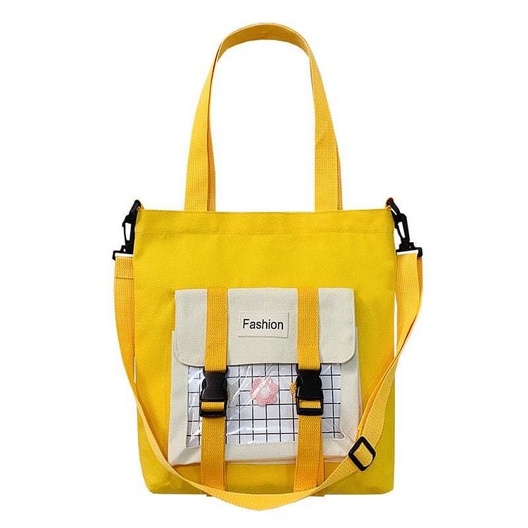 Yellow Canvas Ita Tote Bags