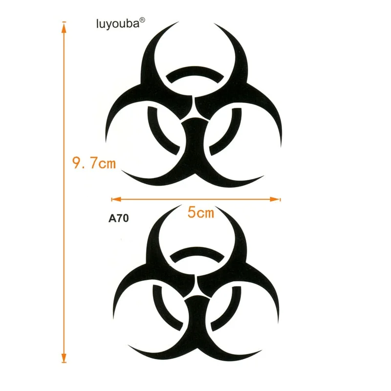 Danger Sign Waterproof Temporary Tattoos Men Tattoo Art Flash Tattoo Stickers Tattoo Henna Tatoo Fake Tattoo Sleeves