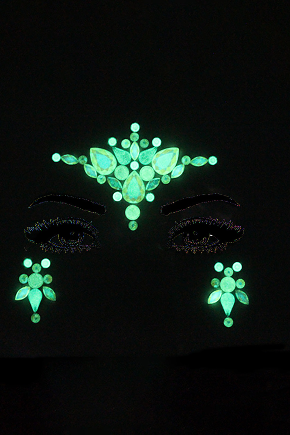 Party Resin Luminous Rhinestone Face Stickers