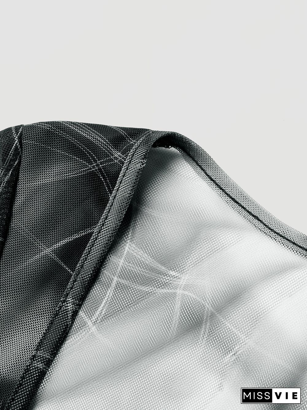 Print Lettuce Trim Short Sleeve Sqaure Collar Crop Top