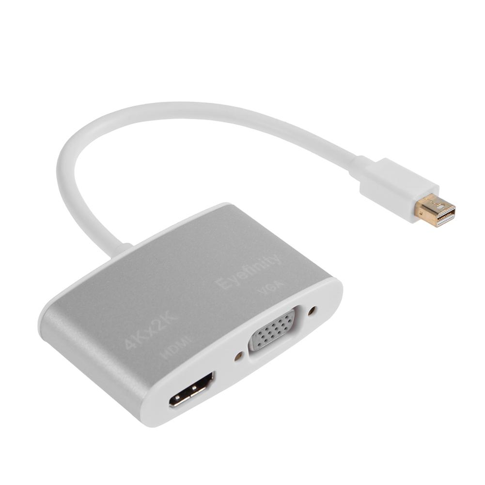 

4Kx2K 1080P 2 in 1 Mini Displayport DP to HDMI-compatible VGA Adapter Converter Cable, 501 Original
