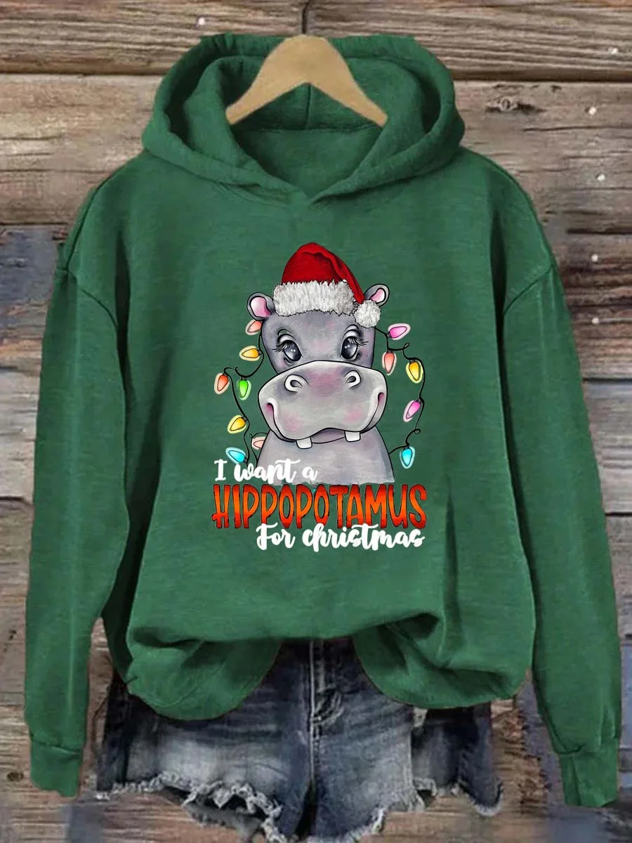 I Want A Hippopotamus For Christmas Hoodie