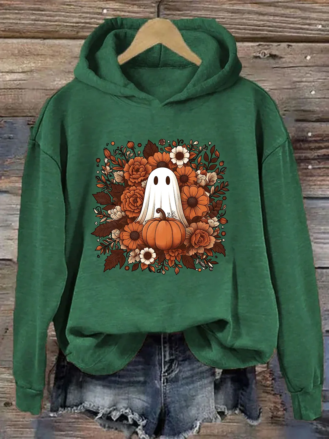 Floral Cute Ghost Halloween Hoodie