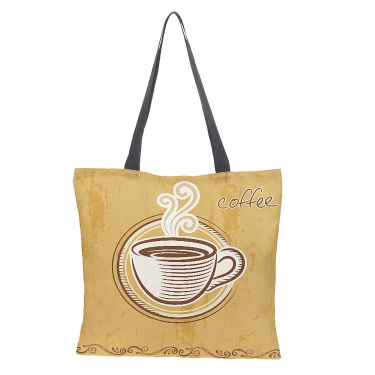 Teapot Printed Shoulder Shopping Bag Casual Large Tote Handbag