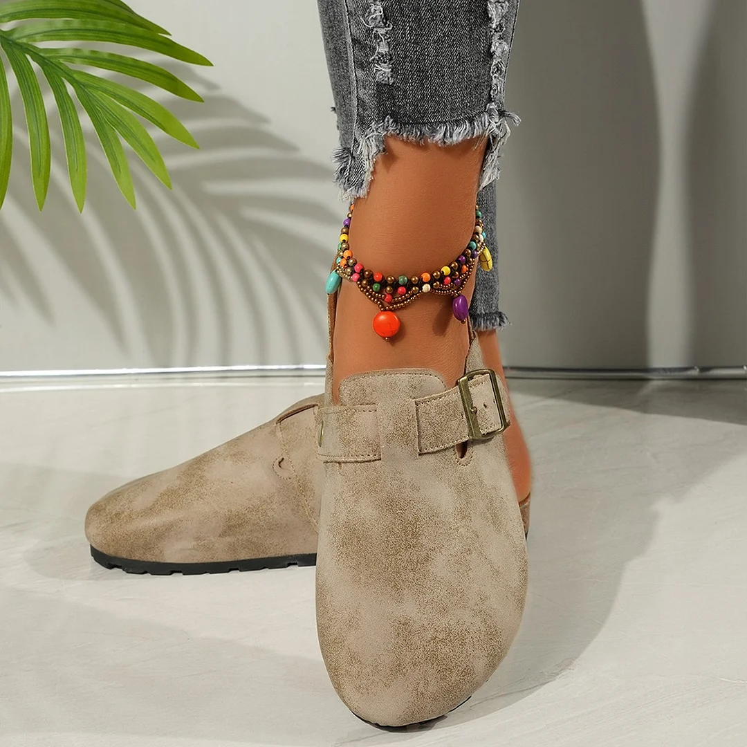 Qengg Qengg Slippers Female Lovers Cork Drag Wish Large Size Roman Shoes Casual Half Drag Lazy Shoes Tide
