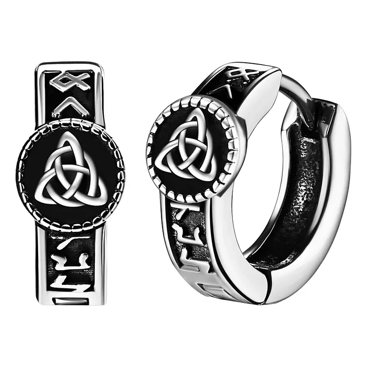 Unisex Retro Viking Celtic Knot Titanium Steel Ear Studs