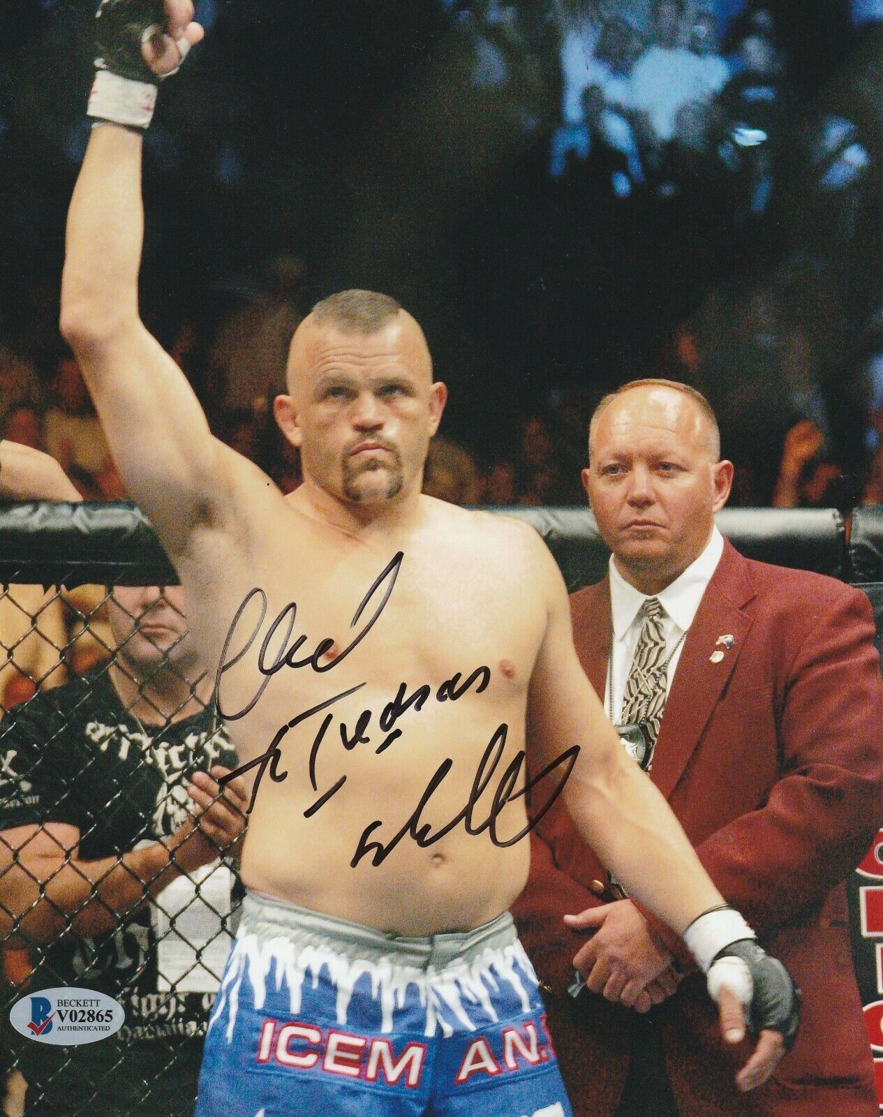 CHUCK LIDDELL Signed 8x10 Photo Poster painting w/ Beckett COA