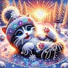 Diamond Painting-DIY Crystal Rhinestone Snowy Cat
