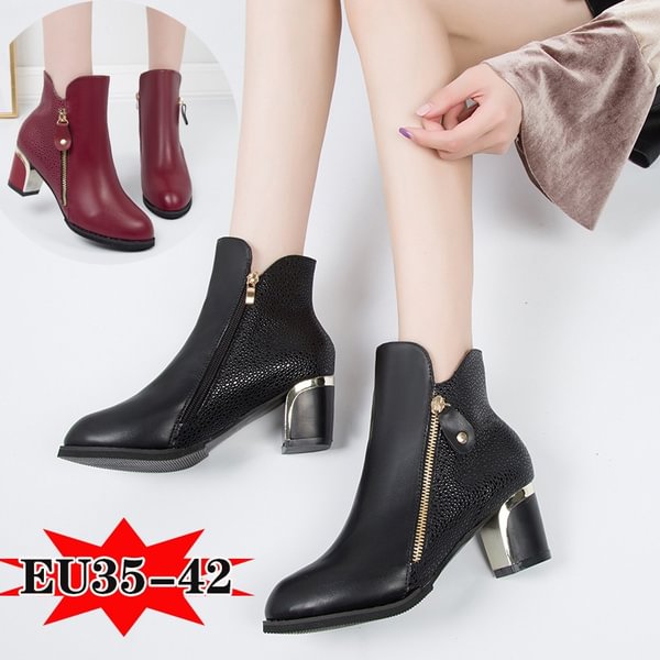 Women's Fashion Side Zipper Martin Boots High Heels - Shop Trendy Women's Clothing | LoverChic
