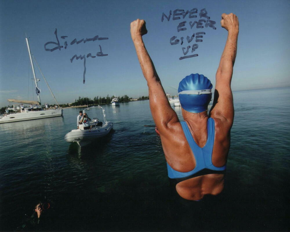 DIANA NYAD SIGNED AUTOGRAPH 8X10 Photo Poster painting DISTANCE SWIMMER - COOL INSCRIPTION! RARE