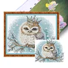 Crowned Owl-14CT Stamped Cross Stitch 27*22cm/10.63*8.66in tapestrymarket