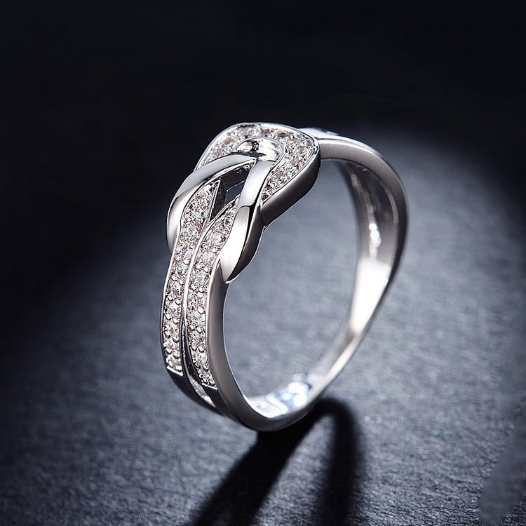 For Daughter - S925 The Mother & Ddaughter Bond is A Knot Tied by Angel’s Hands Knot Ring