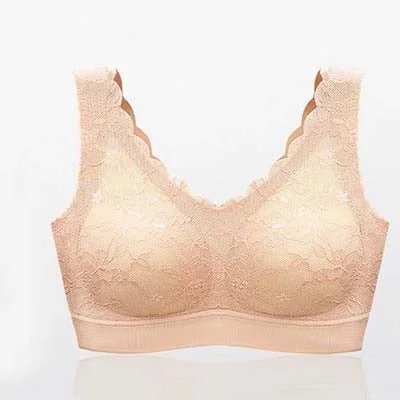 Jerrinut Plus Size Bras For Women Seamless Bra With Gathers Pad Comfortable Bralette Push Up Brassiere Bra Vest Wireless BH