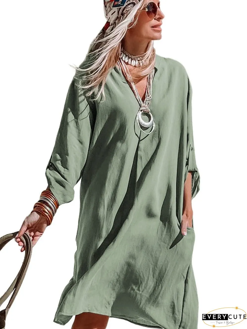 Plus Size V Neck Blouse