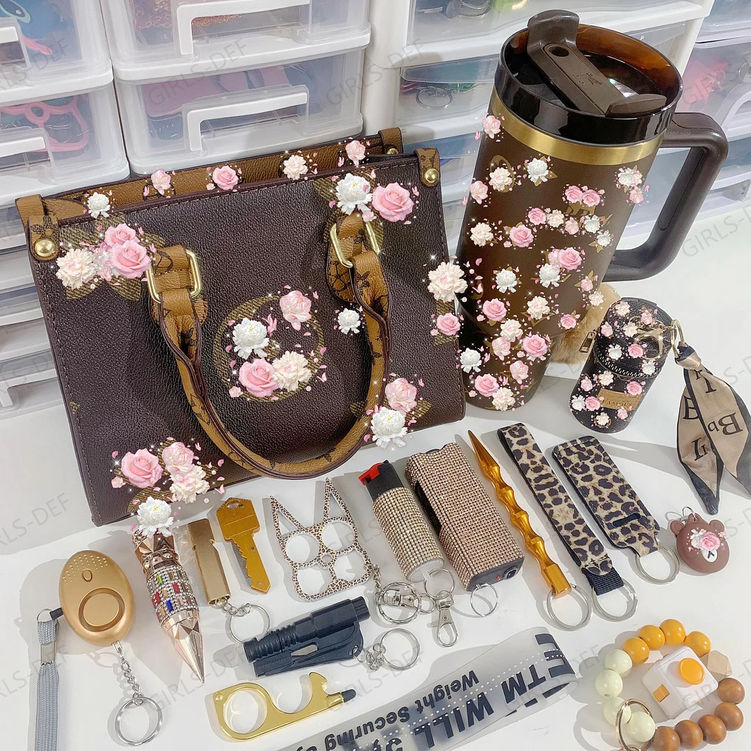 (NEW) Gen 1 French Designer Tote Bag self defense keychain with Tumbler