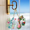 6Pcs DIY Musical Notes Double Sided Diamond Painting Keychains