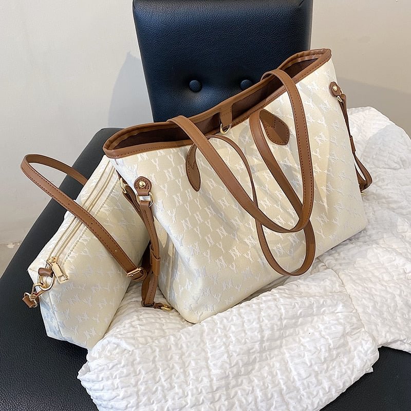 2 Pcs/set Composite Bag Luxury Designer High Capacity Tote Handbag for Women 2021 Brand Designer Letter  Shoulder Shopping Bag