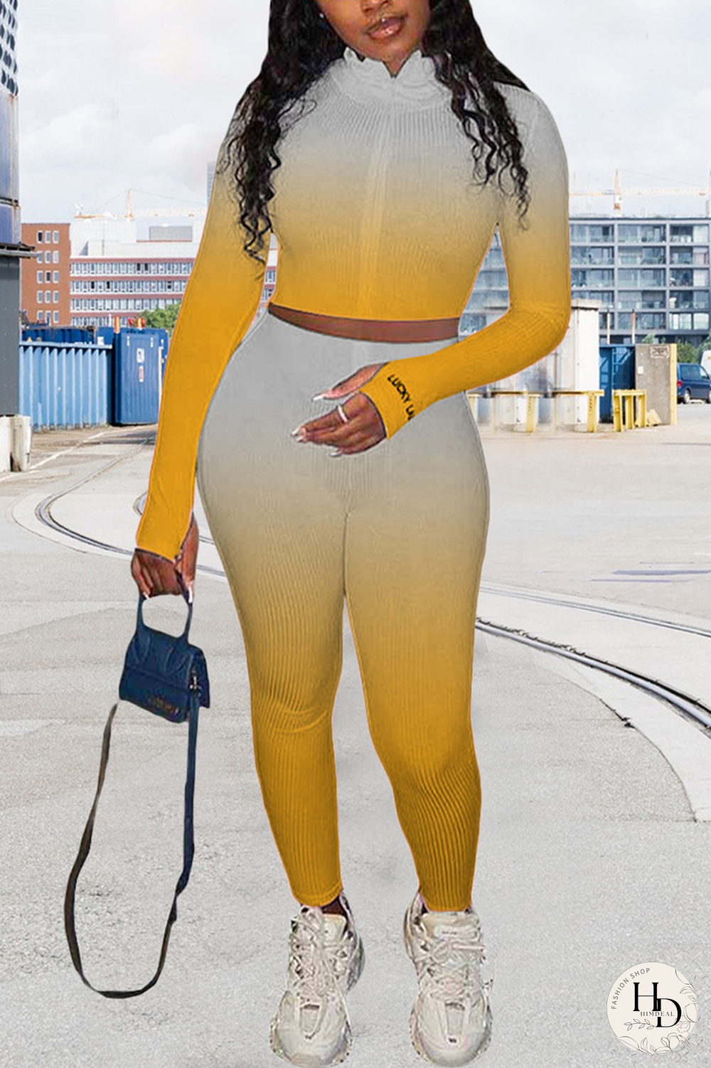 Rose Red Casual Print Letter Turndown Collar Long Sleeve Two Pieces