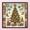 (Stamped/Counted) Christmas Tree And House-11CT Cross Stitch 50*50cm/19.69*19.69in