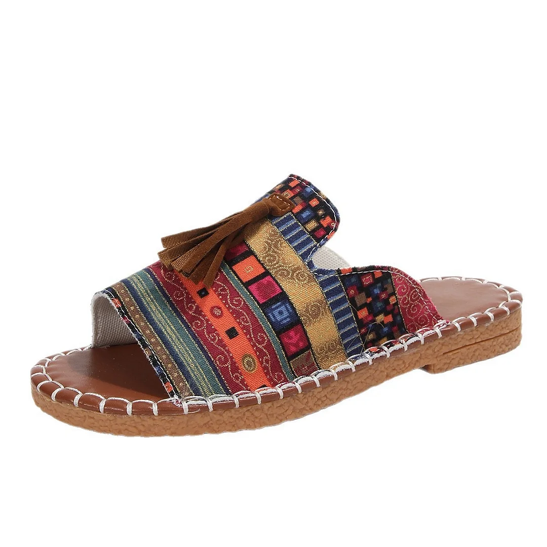 Breakj Breakj Flat-Bottomed Slippers Women's 2025 Summer New Wear Thai Thai Sand Beach Cool Slippers Women's Shoes