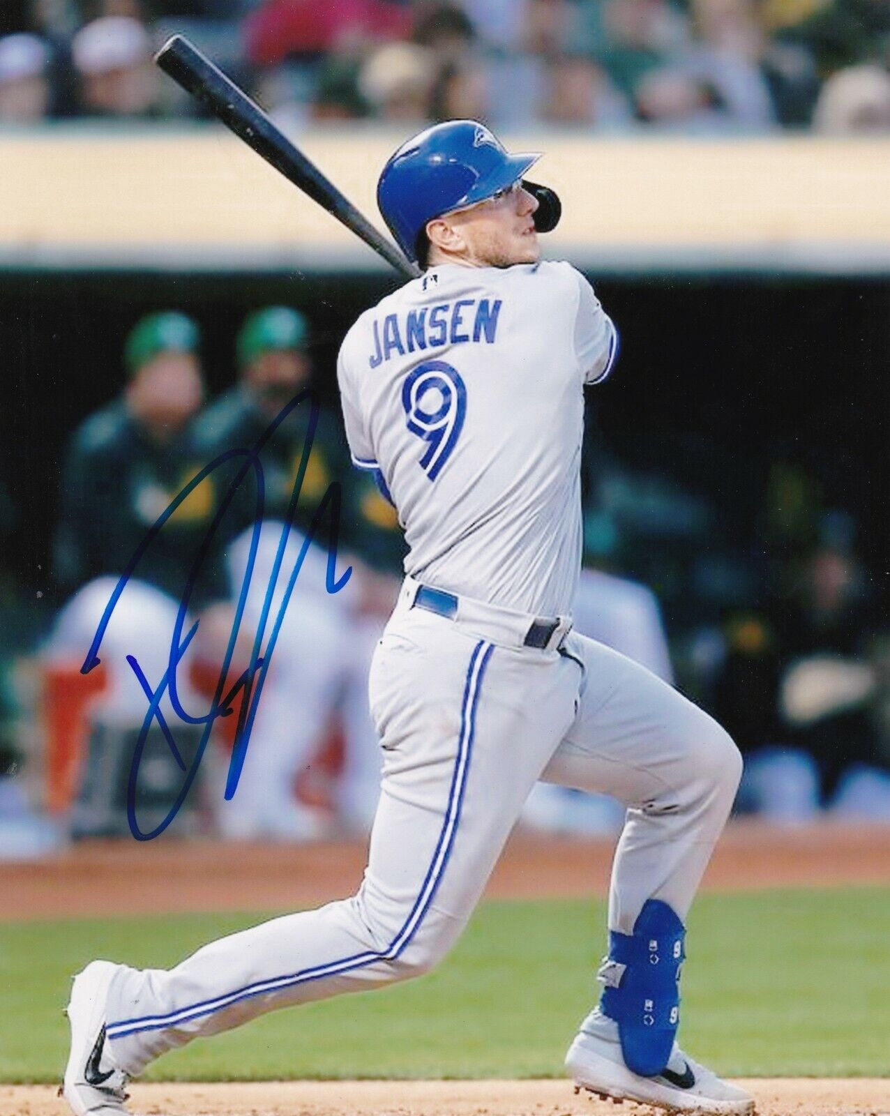 DANNY JANSEN TORONTO BLUE JAYS ACTION SIGNED 8x10