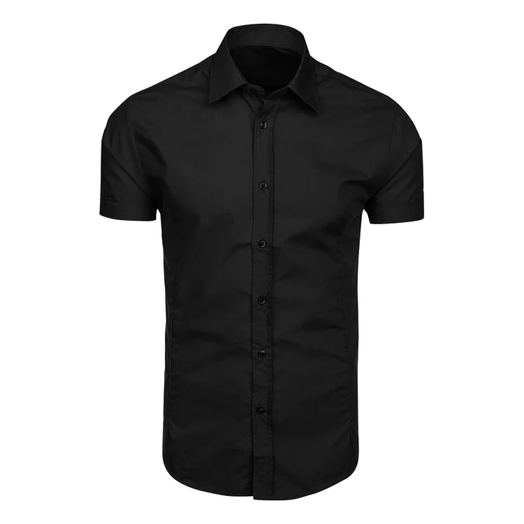 BrosWear Casual Basic Commuter Short Sleeve Shirt