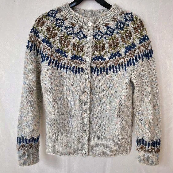 Vintage Icelandic Button Cozy Warm Sweater Cardigan