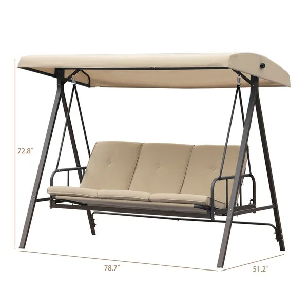 Clough 3 Person Metal Porch Swing