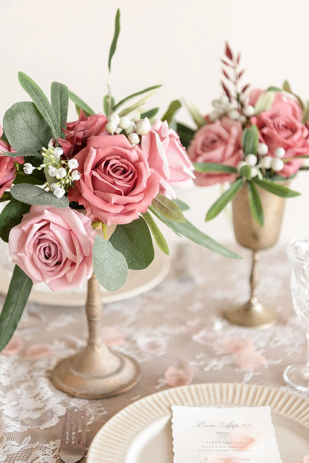 3.5" Silk Vendela Rose with Stem - 8 Styles