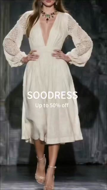 Casual White V Neck Hollow Out Linen Maxi Dress Spring