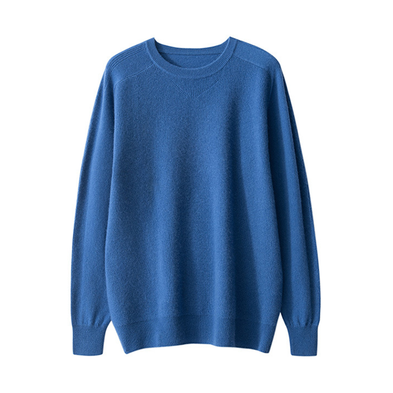 Men's Classic Round Neck Cashmere Sweater REAL SILK LIFE