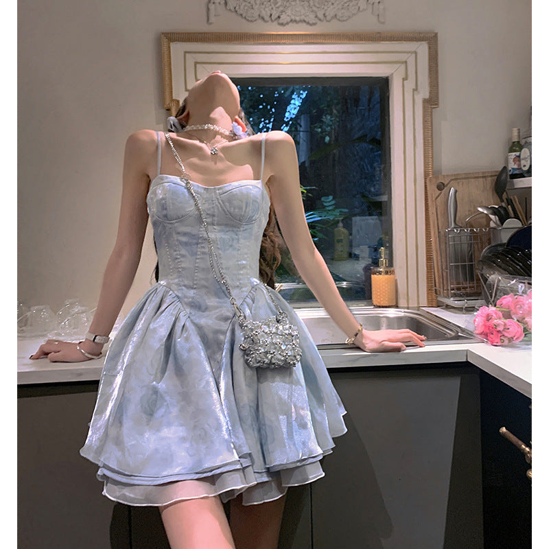 Aiertu prom dresses Fairy Sweet Fishbone Sling Dress Women's Summer New Jue Beautiful Pettiskirt Birthday Gift Skirt Tube Top Short Skirt Cardigan aiertu