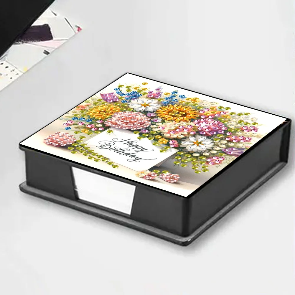 DIY Flower Diamond Painting Memo Pad Holder Mosaic Kit for DIY Art Craft