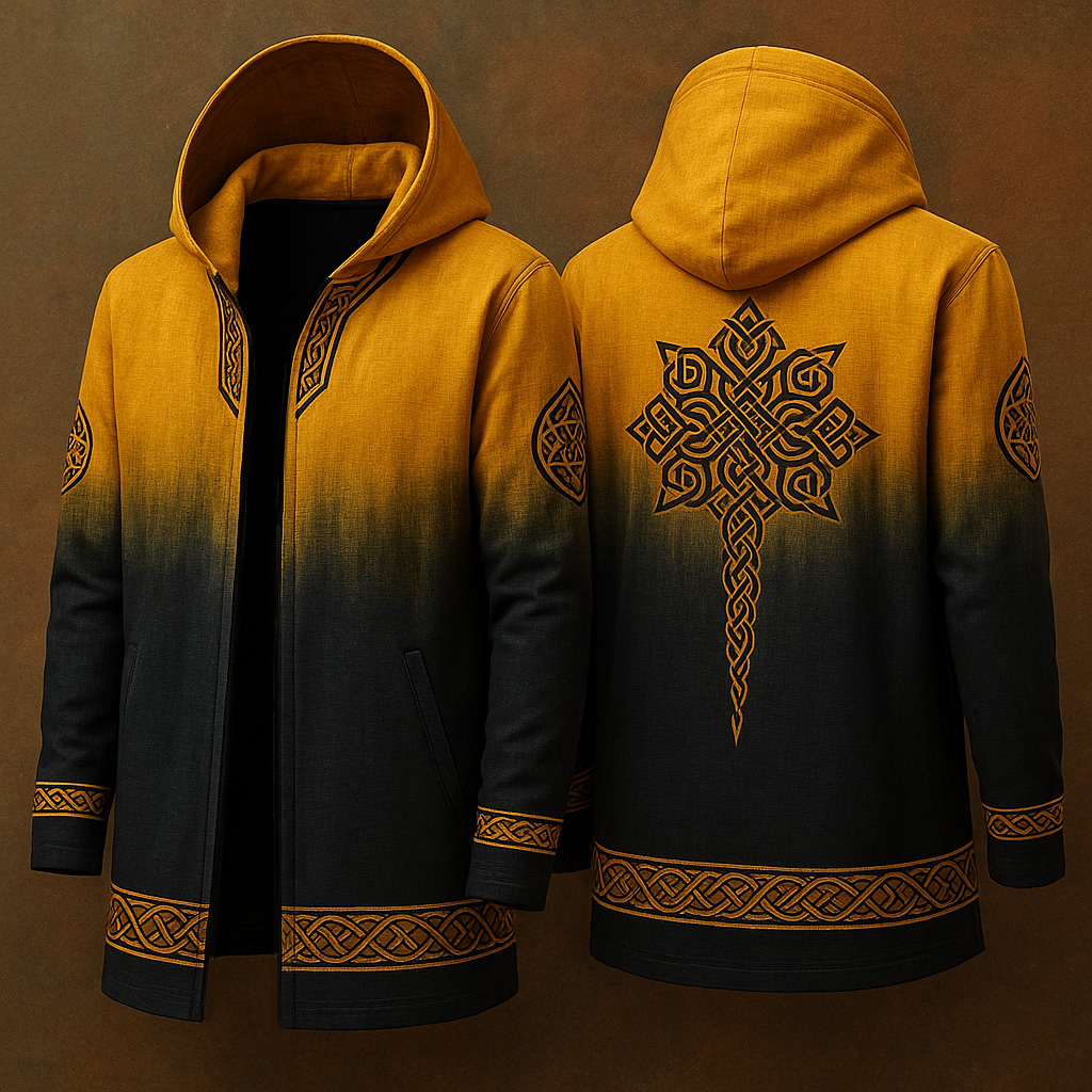 Men's Viking Knot Vintage Nordic Hooded Jacket / Rvogue / Rvogue