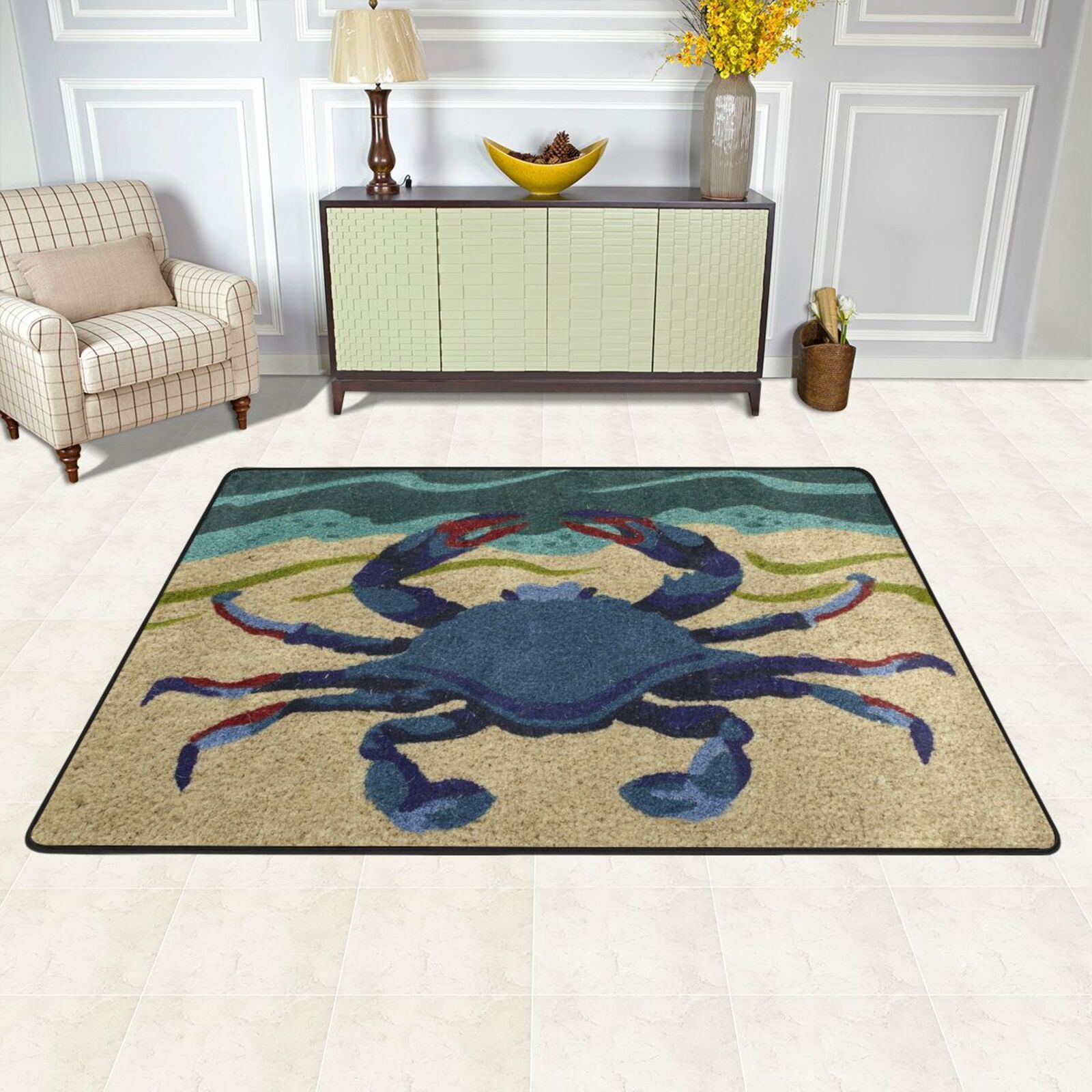 Comstylish Crab Flannel Anti-Slip Floor Mat