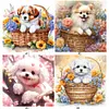 (Multi-Style)Flower Dog - Full Round Diamond Painting 30*30cm