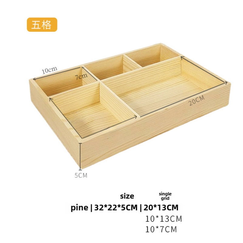 Wooden Plaid Storage Box Desktop Multi-grid Wooden Box Nuts Multi-meat Plaid Storage Box Grid Plate Stall Jiugongge