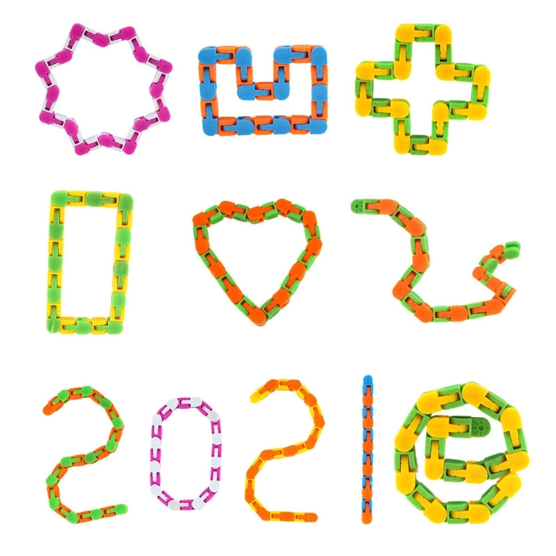 24-section Bicycle Plastic Chain Track Decompression Toy