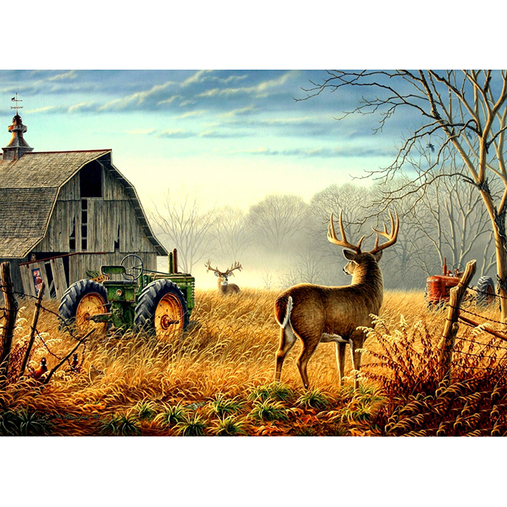 

(Multi-Size) Deer - Round/Square Drill Diamond Painting - 40*30CM, Square diamond 30*40cm, 501 Original